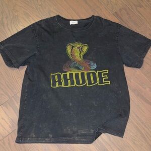 Rhude Black Cobra Graphic T-Shirt